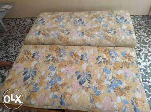 White, Blue and Red Floral Fabric Sofa