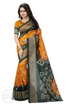 Women's Black And Brown Floral Traditional Dress