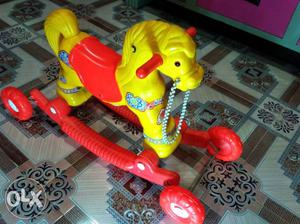 Yellow And Red Horse Ride-on Toy