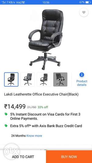 Black Laki Leather Office Executive Chair Screenshot