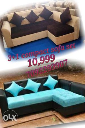 Brand new compact 3+1 sofa set with warranty
