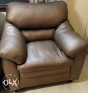 Brown Leather Recliner Sofa Chair