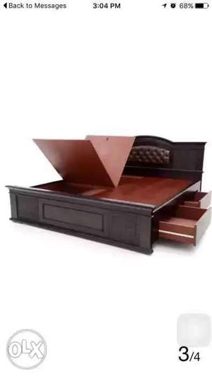 Brown Wooden Bed new brand king size with storage bed