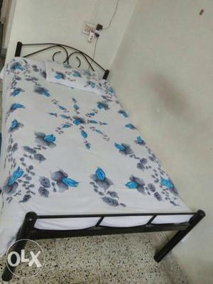 Iron bed with ply wood and cotton mattress