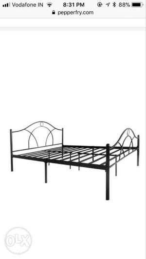 Iron queen bed, unused, pepperfry 1year warranty,