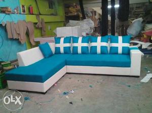 L shape seater sofa set in fabric deliver free only delhi