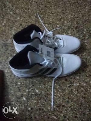 New Pair Of White addidas sports shoes