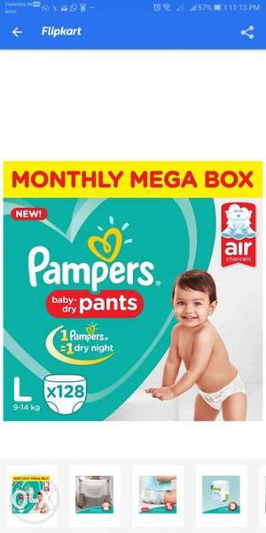 Pampers large size plant diapers. Just one piece