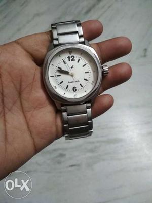 Silver finished fastrack watch