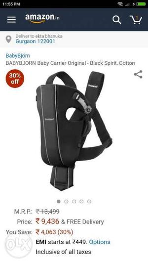 The baby carrier is new and totally unused. The