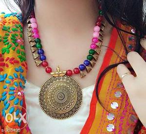 Women's Multicolored Beaded Necklace