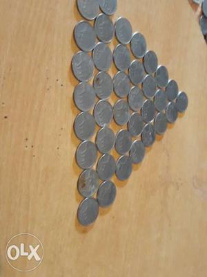 25 paisa silver gainda coin 38 piece from to