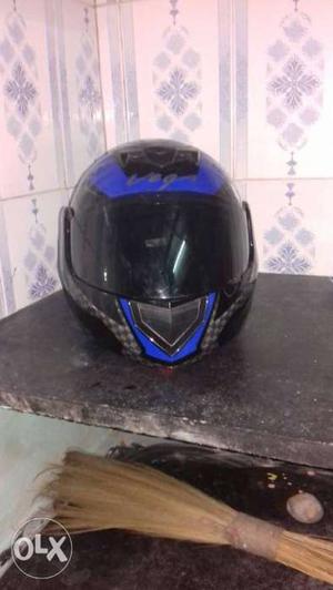 Black And Blue Full-face Helmet
