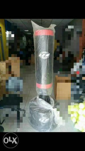 Black And Red Freestanding Punching Bag