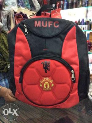 Black And Red MUFC Backpack