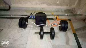 Black Dumbbell And Barbell