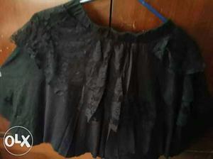 Black Layered Mini Skirt