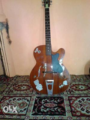 Brown And Black Semi Hallow Electric Guitar