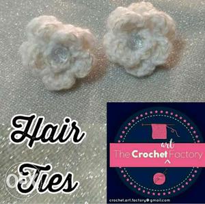 Crochet flower hair ties (set of 12)