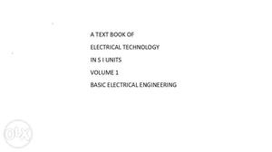 Electrical technology textbook