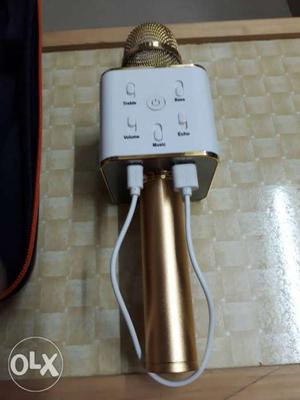 Gold And White Microphone
