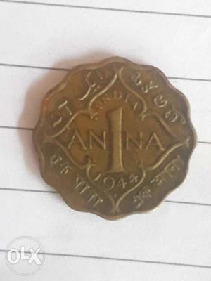  Gold-colored 1 Anna Coin