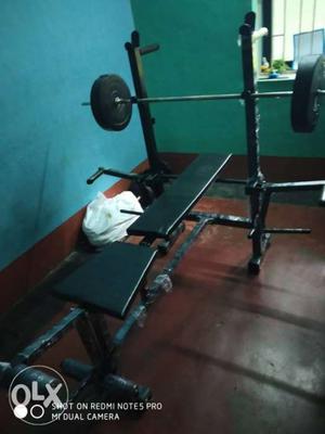 Gym items 50 kg weight 2 rods and 2 dumbel rods