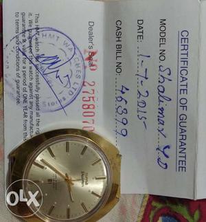 HMT Shalimar Hand winding Mechanical Vintage watch