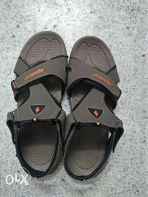 Pair Of Black-and-brown Men Sandals