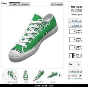Pair Of Green Converse All Star Low-top Sneakers