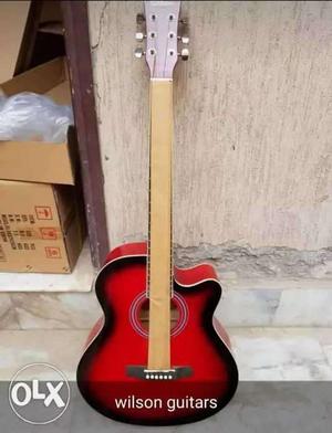 Red Wilson Burst Cutaway Acoustic Guitar