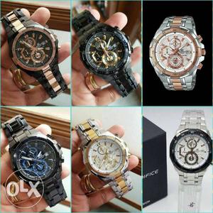 Round Silver And Gold Chronograph Watches