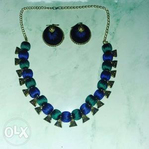 Silk thread necklace set