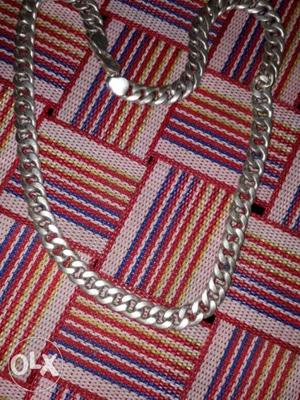 Silver-colored Cuban Chain Necklace