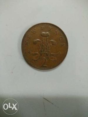 2 new pence  Elizabeth 2 (copper)