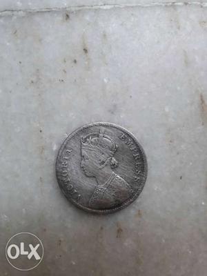 Aquire Queen Victoria One rupee silver coin
