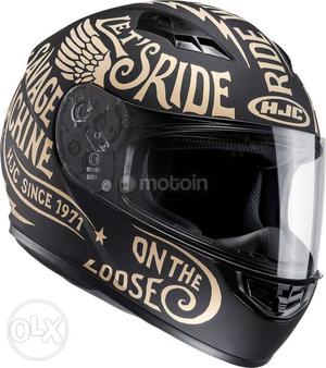 Black And Beige HJC Full-face Helmet