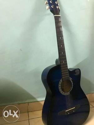 Blue And Black Cutaway Acoustic Guitar