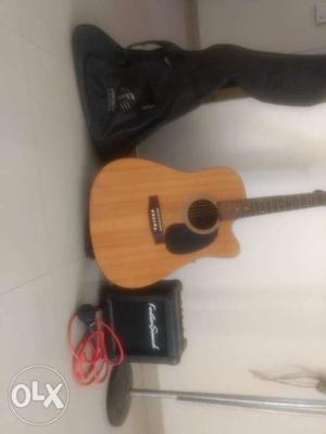 Gb and a Acoustic Guitar with kustom sound amplifier, mic