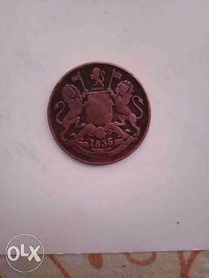 Half Anna Copper Coin by East India Company 