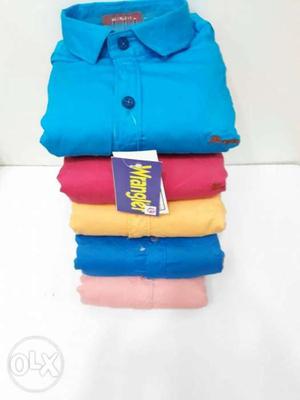 Men's Blue, Red, Yellow, And Pink Casual Shirts