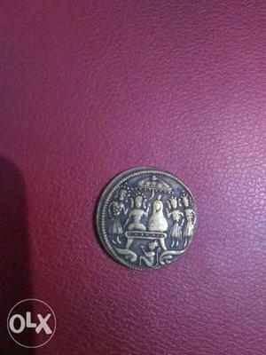 Old Coin With Ram And Sita