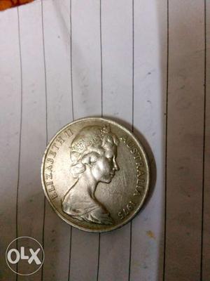 Old coin of Elizabeth II Australia 