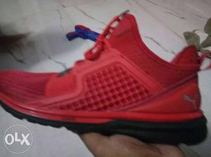 Red PUMA Mesh Basketball Shoe