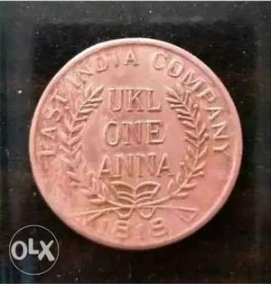 Ukl One Anna Coin of East India Company time. 201