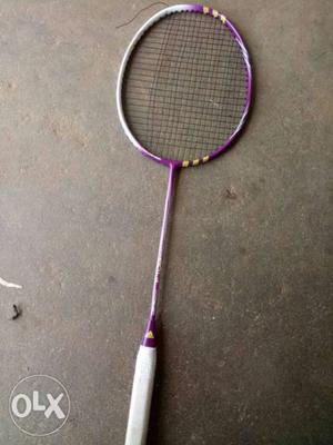 White And Purple Badminton Racket