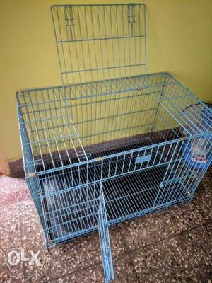 3.5ft folding pet cage with sliding tray and