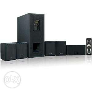 Black 5.1 Multimedia Speakers With Remote Control