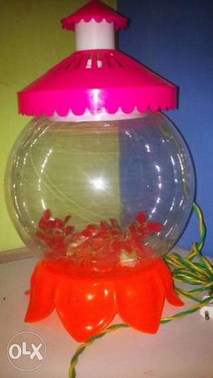 Fesh tank bowl with light set with top and battom