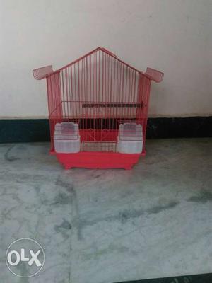 Pink And Clear Metal Birdcage